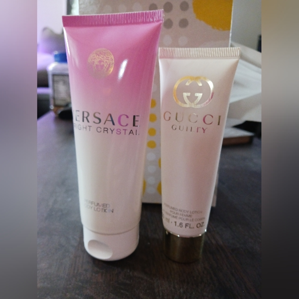 Lot of 2 Perfumed Body Lotions.  Versace & Gucci